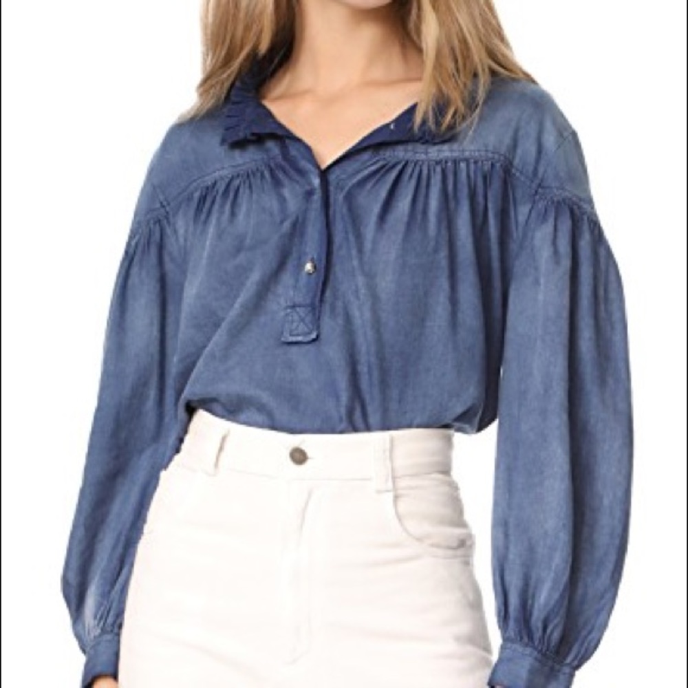 La Vie Rebecca Taylor Tissue Denim Top